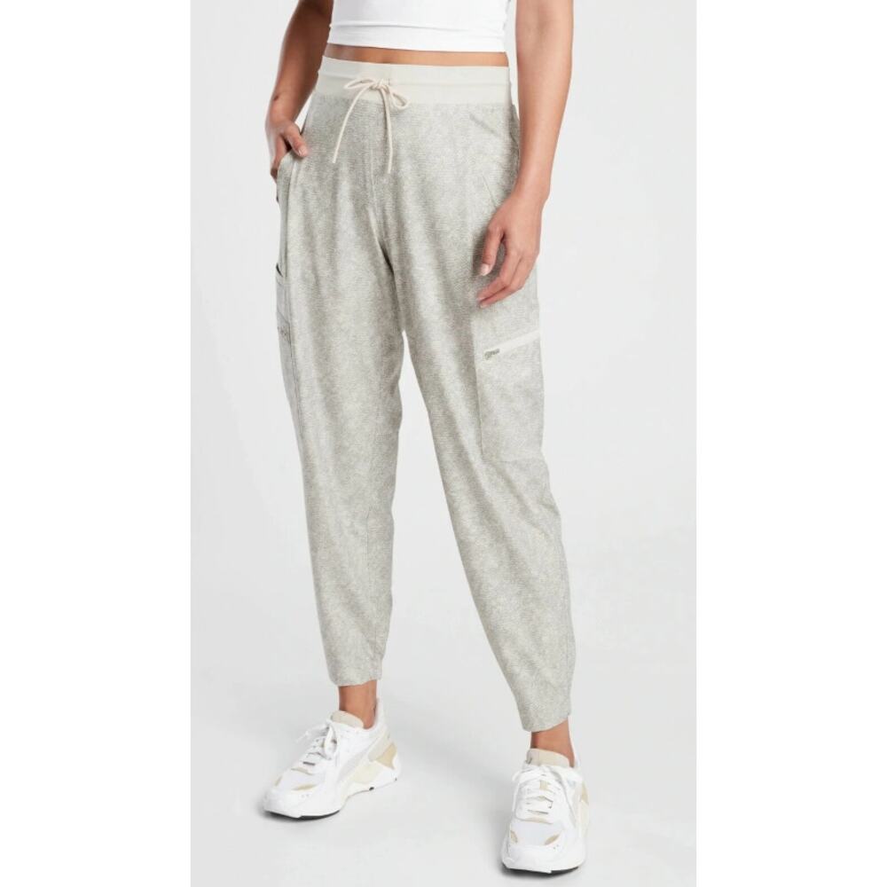 NEW Athleta Venture Printed Pants Plus Size 18 Viper Gray High Rise Cargo Jogger
